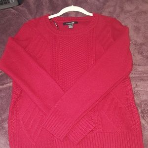 Red knit sweater size medium- forever 21